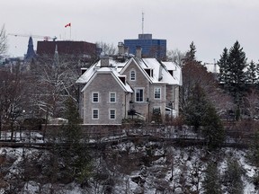 A view of 24 Sussex Drive from the Ottawa River.