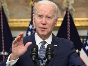 U.S. President Joe Biden speaks about the banking system on March 13, 2023 in the Roosevelt Room of the White House in Washington, DC.