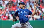 Blue Jays starting pitcher Yusei Kikuchi throws a pitch against the Philadelphia Phillies during the first inning at BayCare Ballpark. 