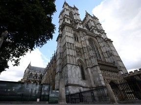 A general view of Westminster Abbey, following the death of Queen Elizabeth, in London, Sept. 16, 2022.