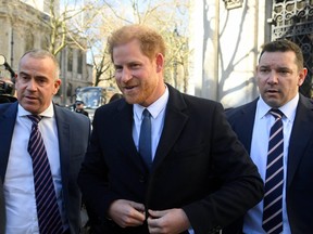 Prince Harry, Duke of Sussex, arrives at the High Court in London, Britain March 27, 2023.