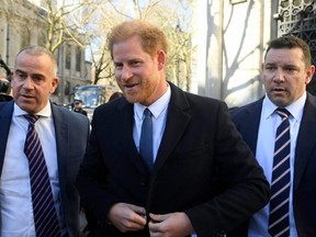 Prince Harry, Duke of Sussex, arrives at the High Court in London, England, Monday, March 27, 2023.