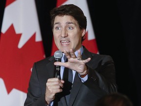 Prime Minister Justin Trudeau speaks at a Liberal party fundraising event at the Hotel Fort Garry in Winnipeg, Thursday, March 2, 2023.