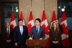 Prime Minister Justin Trudeau speaks during a news conference on Parliament Hill in Ottawa on Monday, March 6, 2023. Trudeau is calling on the committee of parliamentarians that reviews matters of national security and the national intelligence watchdog to independently investigate concerns about foreign interference in Canada. 
