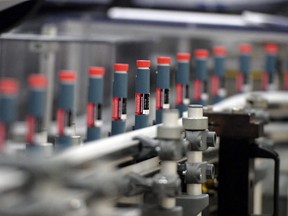 In this file photo taken Oct. 12, 2015, insulin pens are produced at the factory of U.S. pharmaceutical company Eli Lilly in Fegersheim, France.