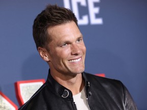 Tom Brady attends a premiere for the film "80 for Brady"