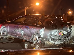 An image from the OPP of a vehicle involved in collision.