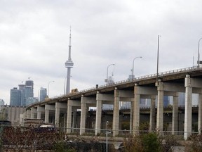 A file photo of the eastern elevated portion of the Gardiner Expressway.,