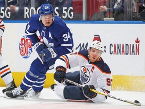 Last year’s Rocket Richard Trophy winner, Auston Matthews, and his heir apparent, Connor McDavid, go head-to-head again Saturday evening at Scotiabank Arena.