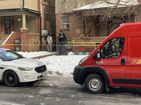 Toronto Police and Fire at the scene of a fatal blaze on Dundonald St. on Tuesday, March 14, 2023.