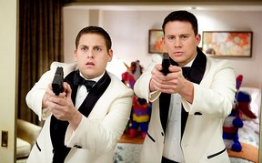 Jonah Hill and Channing Tatum in a scene from 21 Jump Street.