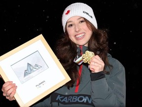 Gold Medalist Alexandria Loutitt during the medal ceremony for Women's HS138 at the FIS Nordic World Ski Championships Planica on Wednesday, Kranjska Gora, Slovenia. (Maja Hitij/Getty Images)
