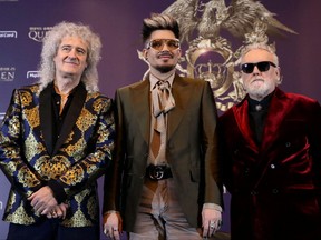 Brian May, Adam Lambert and Roger Taylor of Queen attend a news conference ahead of the Rhapsody Tour at the Conrad Hotel in Seoul, South Korea, Jan. 16, 2020.