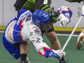 Last night’s loss to Halifax drops Zach Manns and the Toronto Rock to 10-4. Liam Richards/Postmedia