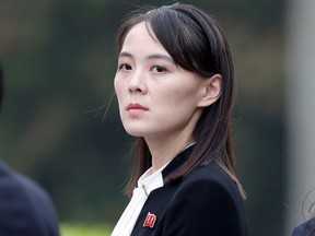 Kim Yo Jong attends a wreath-laying ceremony.