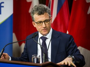 Peter Weltman, Ontario's Financial Accountability Officer, addresses media regarding the Spring 2019 Economic and Budget Outlook during a press conference at Queen's Park media studio in Toronto, Ont. on Wednesday, May 22, 2019.
