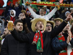 Portugal fans in the stands at the UEFA Euro 2024 Qualifiers - Group J - Luxembourg vs Portugal at Luxembourg Stadium in Luxembourg City, Luxembourg on March 26, 2023.