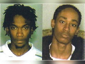 A man named Sheldon Thomas (left) was shown in an array of photos in 2004. But police arrested a different Sheldon Thomas (right) for the murder.