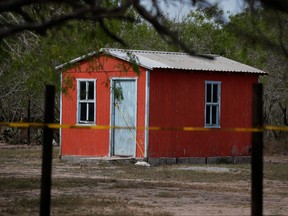 A general view of a storage shed at the scene where authorities found the bodies of two of four Americans kidnapped by gunmen, in Matamoros, Mexico, March 7, 2023.