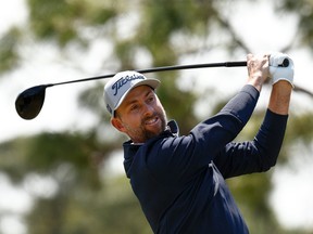 Webb Simpson tees off on the sixth hole during the final round of the Valspar Championship at Innisbrook Resort and Golf Club on on Saturday in Palm Harbor, Fla. Simpson says he typically has typically has two coffees in the morning and then one after a round during tournament play.