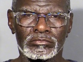 Aaron Cole, 59, is accused of stabbing another man to death while on a bus in Las Vegas, Nevada.