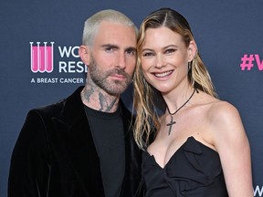 Adam Levine and Behati Prinsloo attend The Women's Cancer Research Fund Gala in Los Angeles, March 16, 2023.