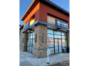Crumbl Cookies says it plans to open its first Canadian store later this month. The Utah-based company that sells gourmet cookies will open its first international location in Edmonton, shown in this undated handout photo, at the end of the month with several more to follow in Canada later in the year.