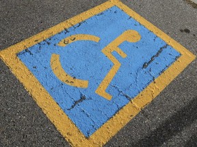 Disabled parking space.