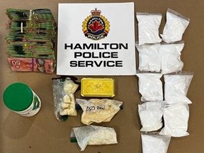 Two people face charges after Hamilton cops seized more than $450,000 in suspected high-concentrated fentanyl and crack cocaine, a loaded handgun and ammunition on Friday, March 3, 2023.