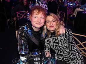 Ed Sheeran and Cherry Seaborn during The BRIT Awards in London, Feb. 8, 2022.