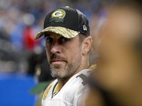Nov 6, 2022; Detroit, Michigan, USA; Green Bay Packers quarterback Aaron Rodgers walks off the field after losing to the Detroit Lions at Ford Field.