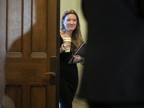 Katie Telford, Chief of Staff to Prime Minister Justin Trudeau, leaves after a meeting of the Liberal Caucus on Parliament Hill in Ottawa, Wednesday, March 8, 2023.