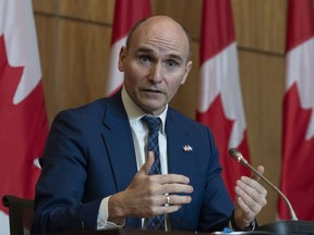 Federal Health Minister Jean-Yves Duclos responds to a question during a news conference, Friday, January 20, 2023 in Ottawa.