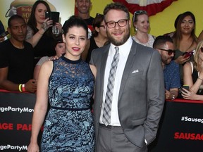 Seth Rogen and Lauren Miller attend the premiere of Sausage Party premiere in August 2016.