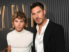 Lukas Gage and Chris Appleton are pictured at Vanity Fair and TikTok's Vanities: A Night for Young Hollywood event in Los Angeles.