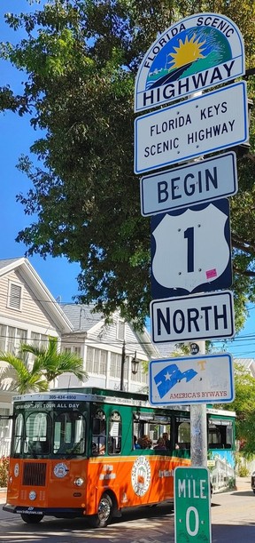 The Mike Zero marker for U.S. 1 highway in Key West, Fla. (Dave Pollard/Toronto Sun)