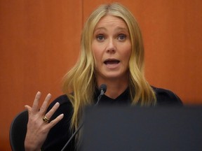 Gwyneth Paltrow testifies during her trial, March 24, 2023, in Park City, Utah.