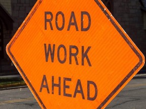 A road work sign.