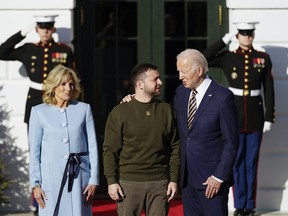 President Joe Biden welcomes Ukraine's President Volodymyr Zelenskyy at the White House in Washington, Wednesday, Dec. 21, 2022.