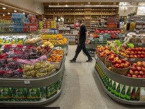 Apps like Checkout51, Caddle, Drop, Eclipsa offer gift cards, points and cash back in exchange for uploading receipts, tracking purchases or completing surveys. Fresh produce and groceries are shown at Summerhill Market in Toronto, Feb. 2, 2022.