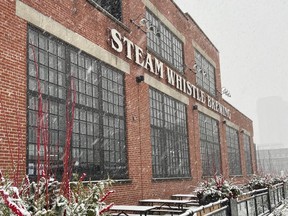 Steam Whistle Brewing in Toronto on a snowy day.