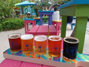 A flight of flavour at the Florida Keys Brewing Company beer garden in Islamorada, Fla. (Dave Pollard/Toronto Sun)