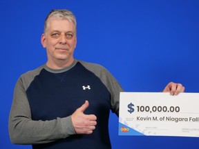 Kevin Morphew, of Niagara Falls, Ont., won $100,000 in the Jan. 27, 2023 Lotto Max draw.