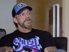World Wrestling Entertainment superstar and Orangeville, Ont., native Adam (Edge) Copeland speaks inside a hotel room in downtown Los Angeles during WrestleMania 39 week in L.A.