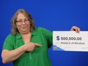Shelly Desbien of Windsor won $500,000 with THE BIG SPIN INSTANT game.
