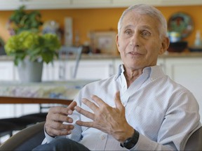 This image released by PBS shows Dr. Anthony Fauci in a scene from the documentary "American Masters: Dr. Tony Fauci," premiering nationwide on PBS, Tuesday, March 21.