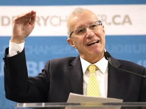 Nipissing MPP Vic Fedeli, Minister of Economic Development, Job Creation and Trade, spoke at the Greater Sudbury Chamber of Commerce luncheon in Sudbury, Ont. on Monday, Feb. 6, 2023.