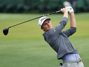 Will Zalatoris of the United States plays his shot from the third tee during a practice round prior to the 2023 Masters Tournament at Augusta National Golf Club on April 03, 2023 in Augusta, Georgia.