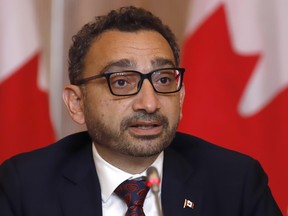 Transport Minister Omar Alghabra makes an announcement in Ottawa on Tuesday, June 14, 2022.