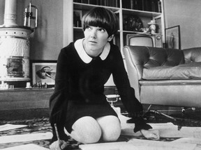 Chelsea fashion designer and make-up manufacturer Mary Quant in November 1965.  (Photo by Keystone/Getty Images)